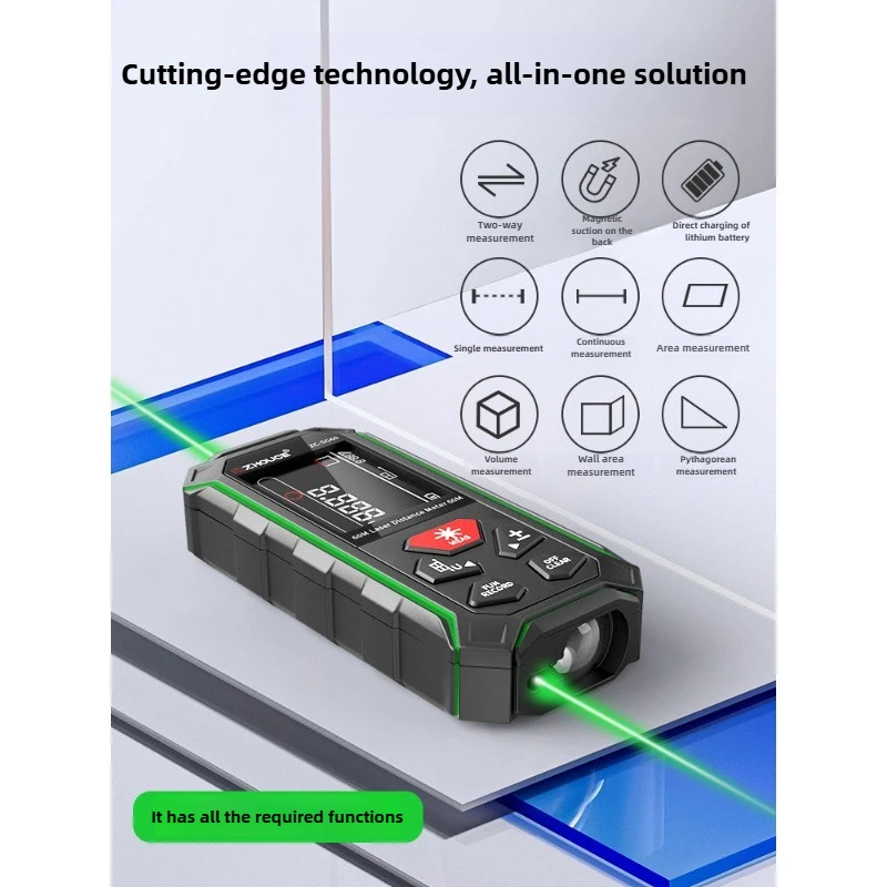 

ZHOUCE ZC-SG60 Bidirectional Rangefinder, Laser Ruler, Infrared Electronic Ruler Outdoor Handheld Green Light Distance Measuring