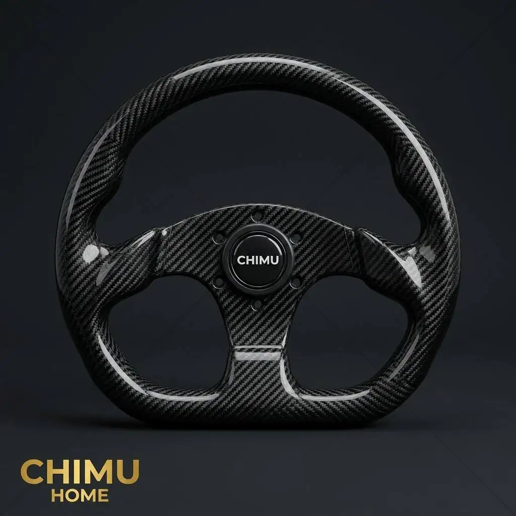 

【CHIMU HOME】 Universal 13" 14" Full Real Dry Carbon Fiber Racing Steering Wheel D-Shape Forged Drift Sport Tuning Parts