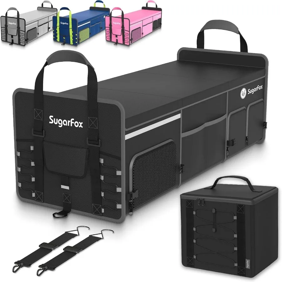 

Bold Color Block Trunk Organizer 95L 35x13.8x11.8 Dedicated Shoe Storage 26L Ice Pack Foldable for SUV Car Jeep Stylish Gift Es