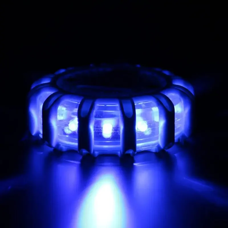 8 Modes Emergency Traffic Safety Road Flare Flashing Warning Alarming Light 12 LED Magnetic Base Disc Beacon For Car Truck Boat