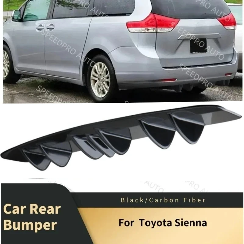 Para Toyota Sienna, difusor de parachoques trasero de 7 aletas, alerón inferior de 33 pulgadas, kit de deflector de carrocería, accesorios para automóvil, negro