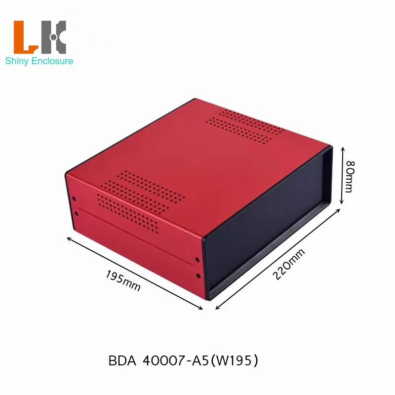 BDA40007 Custom Iron Enclosure Metal Project Box Junction Housing Diy Electronic Box Power Supply Instrument Case 220x195x80mm