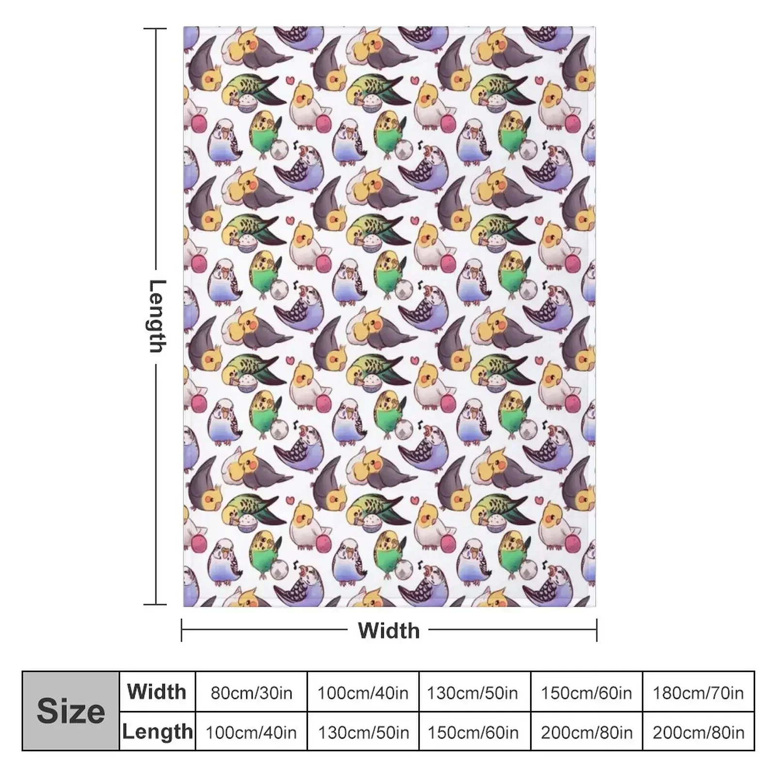 Budgies & Cockatiels Throw Blanket couch cozy soft plush fuzzy picnic outdoor blanket