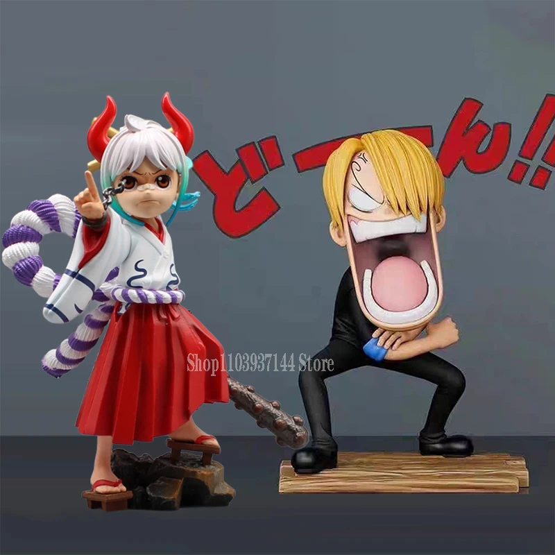 

One Piece Wano Figures Childhood Yamato Statue GK Hungry Sanji Action Figure Cute Doll Anime PVC Collection Toys Birthday Gifts