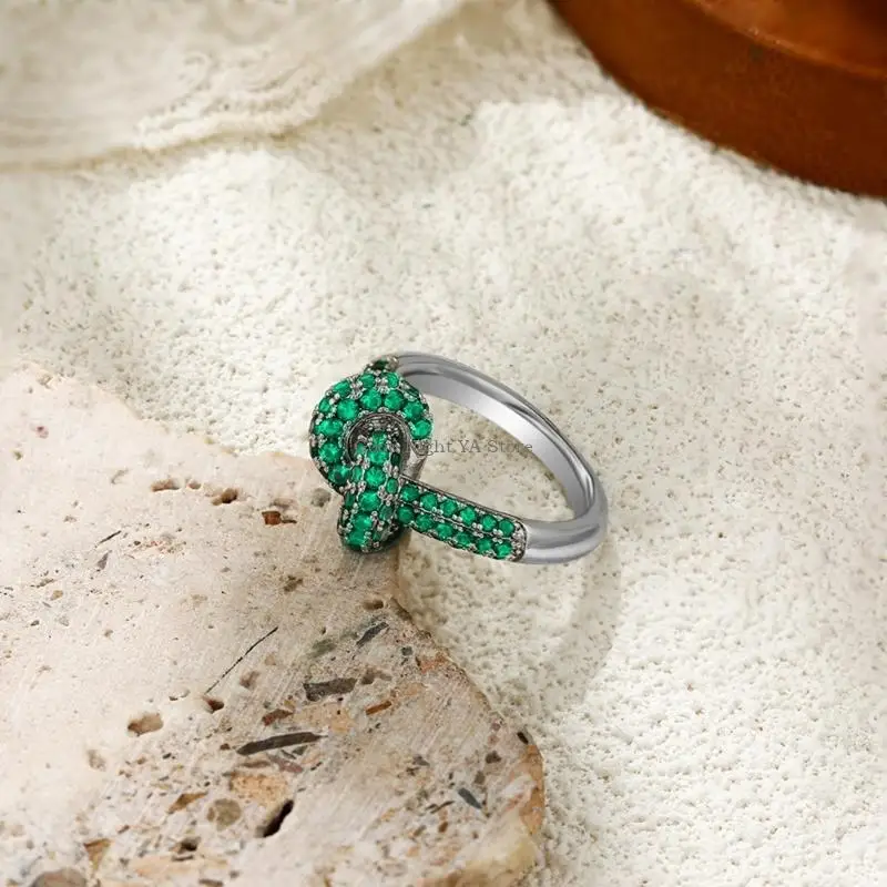  Versatile Colorful Zircon Knot Rings In Gold Plated Copper Providing Multiple Size For Gift Giving And Special Event