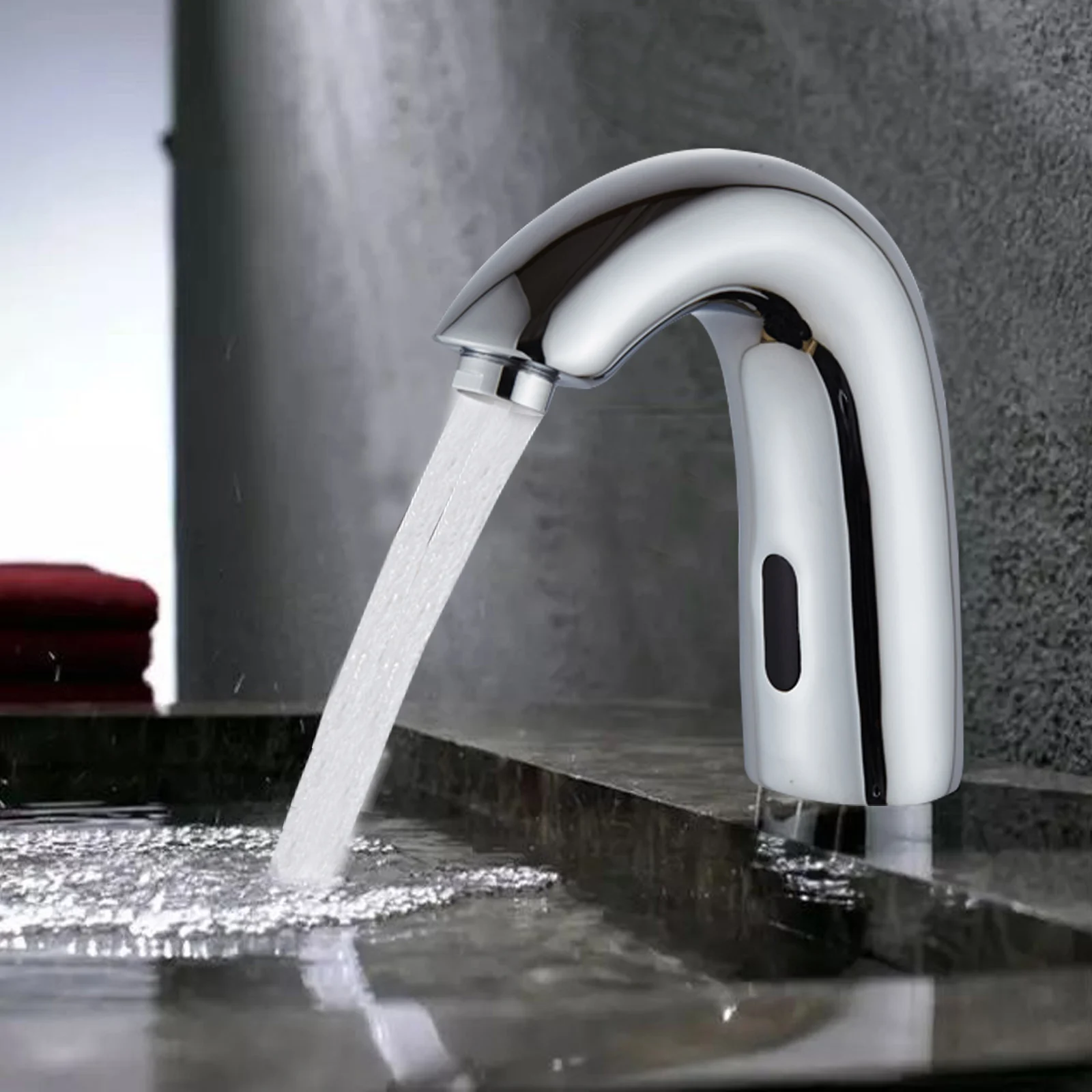 Touchless Sink Faucet with Inlet Water Pipe Water Tap Infrared Sensor Automatic Basin Bathroom