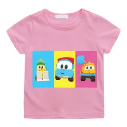 New Hot Sale Children's Tshirt Funny Leo The Truck Tv Show Cartoon Print Boy's Cotton Short Sleeve Girls Fashion Kids Clothes