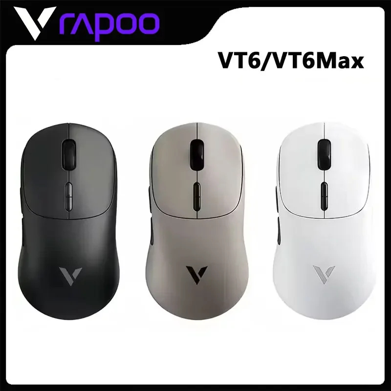 Rapoo VT6 MAX Wireless E-sports Mouse 8000Hz Polling Rate PAW3950 Gaming Mouse Lightweight Mice for Small Medium Hands Gamers