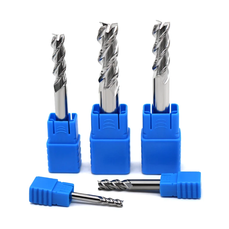 HRC50 Woodworking tools straight flutes Cnc carbide End mill Aluminum Copper Wood Milling cutter Milling Tools