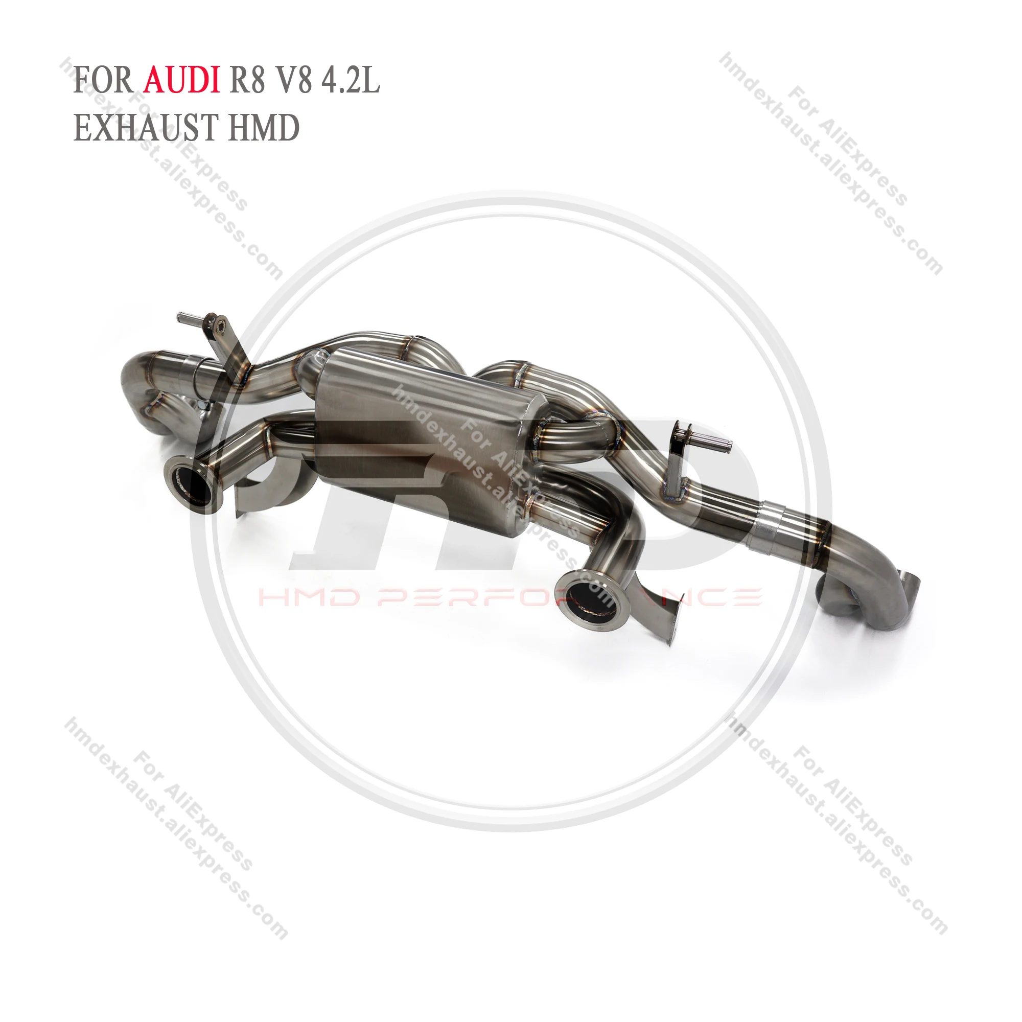 HMD Exhaust System Stainless Steel Performance Catback for Audi R8 V8 V10 4.2L 5.2L Muffler With Valve