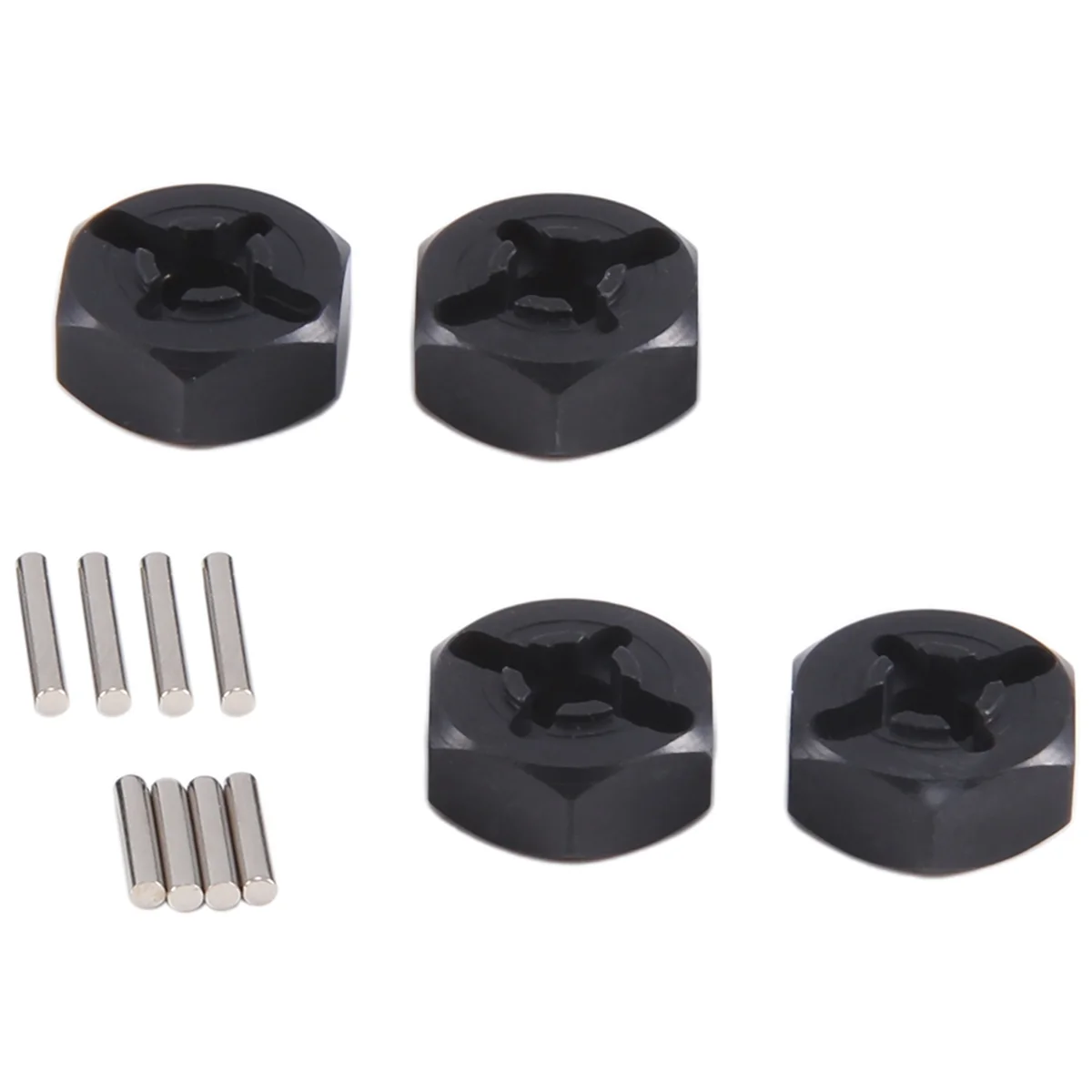 Aluminum Alloy 12mm Combiner Wheel Hub Hex Adapter Upgrades for Wltoys 144001 1/14 RC Car Spare Parts,Black