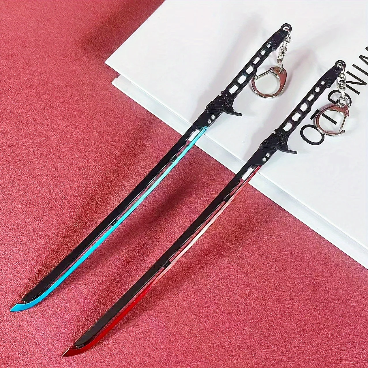 Katana Cyberpunk de 8.6 Pulgadas, Cuchillo de Anime con Hoja de Metal de Acero, Espada Ninja de Damasco, Katana Japonesa Real, Espada Samurai Original, Juguete de Regalo