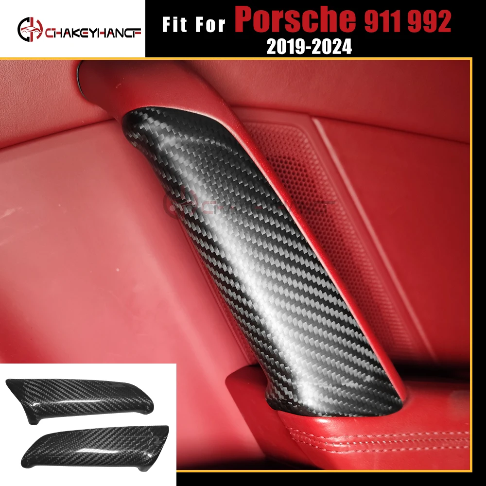 

Real Carbon Fiber Door Handel Armrest Panel Cover Trim Interior Accessories for Porsche 911 992 Turbo Targa Carrera 2019-2024