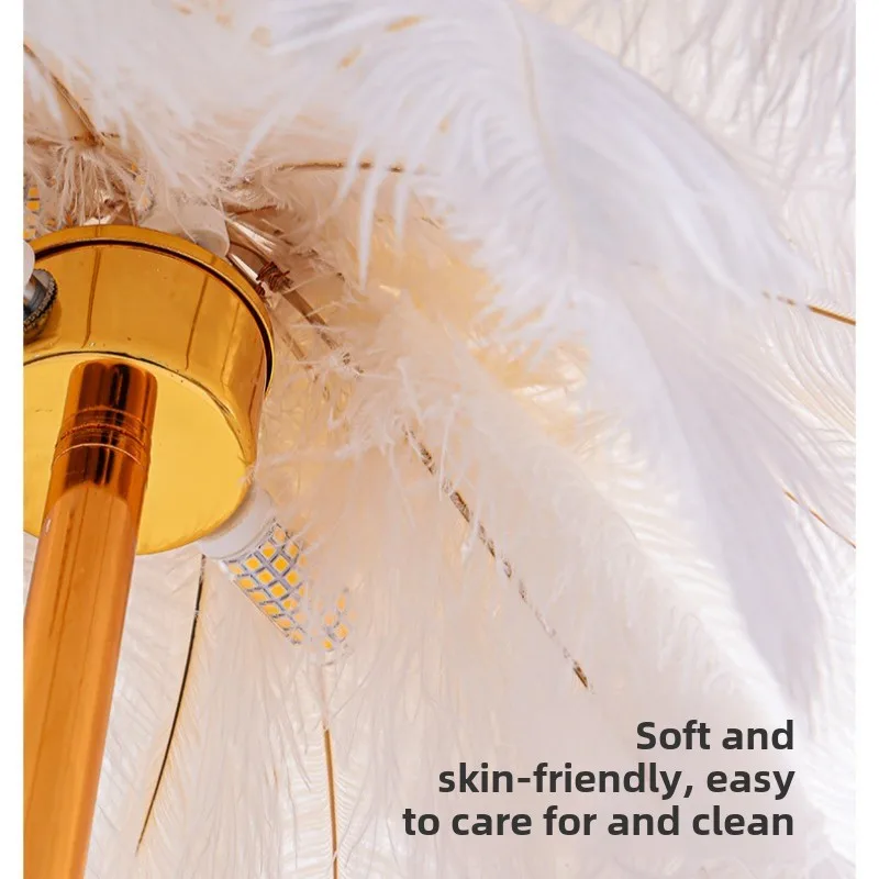Nordic Feather Floor Lamp Light Luxury Internet Celebrity Ostrich Ins Live Broadcast Room Decoration Atmosphere Table Roomdecor