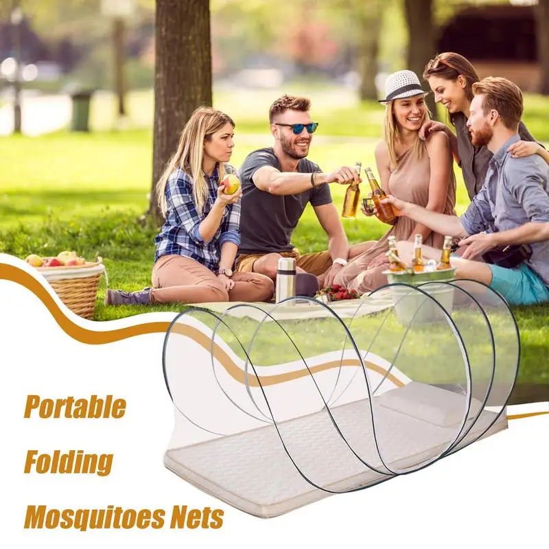 Portable Folding Mosquito Net Single Dormitory Camping Mosquito Net Installation Free Encrypted Mesh Mosquito Net For Tourism