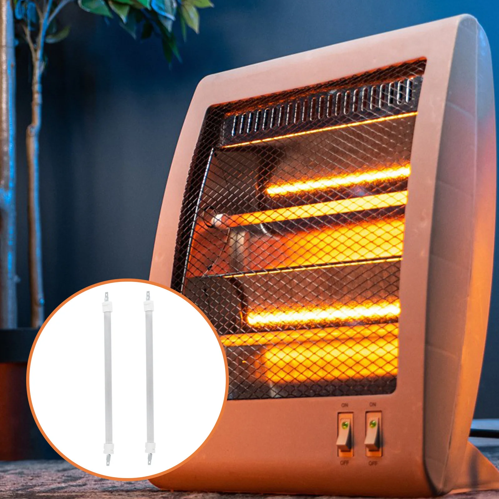 2Pcs Electric Heater Tube Replacement High Temperature Quartz Heating Tube Patio Heater Accessories Rapid Heating Durable