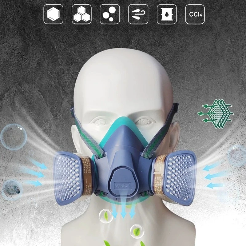 

Gas Mask Spray Painted Welded Formaldehyde Chemical Mask Dust and Odor Proof Protective Face Mask Safety Protection Accessories