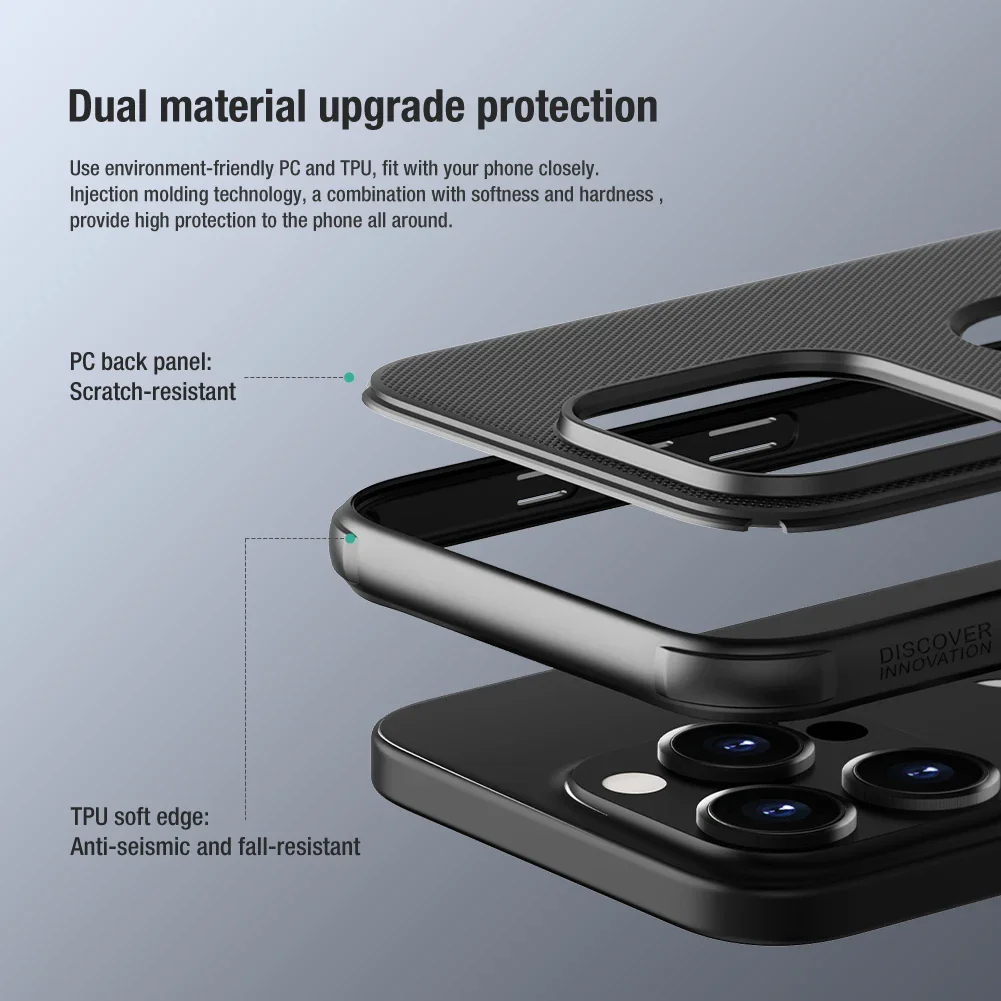 For iPhone 16 Pro Max / 16 Pro Nillkin Case Frosted Pro with LOGO Cutout Bumper Cases Camera Protection Back Cover