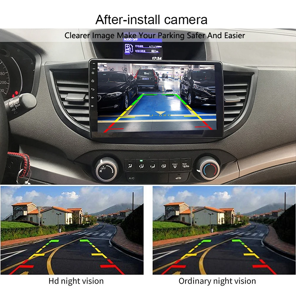 Fisheye Dynamic Trajectory CCD Vehicle Rear View Reverse Camera For Honda Odyssey Accord Crosstour CR-V CRV Fit Jazz HRV CRZ CRX