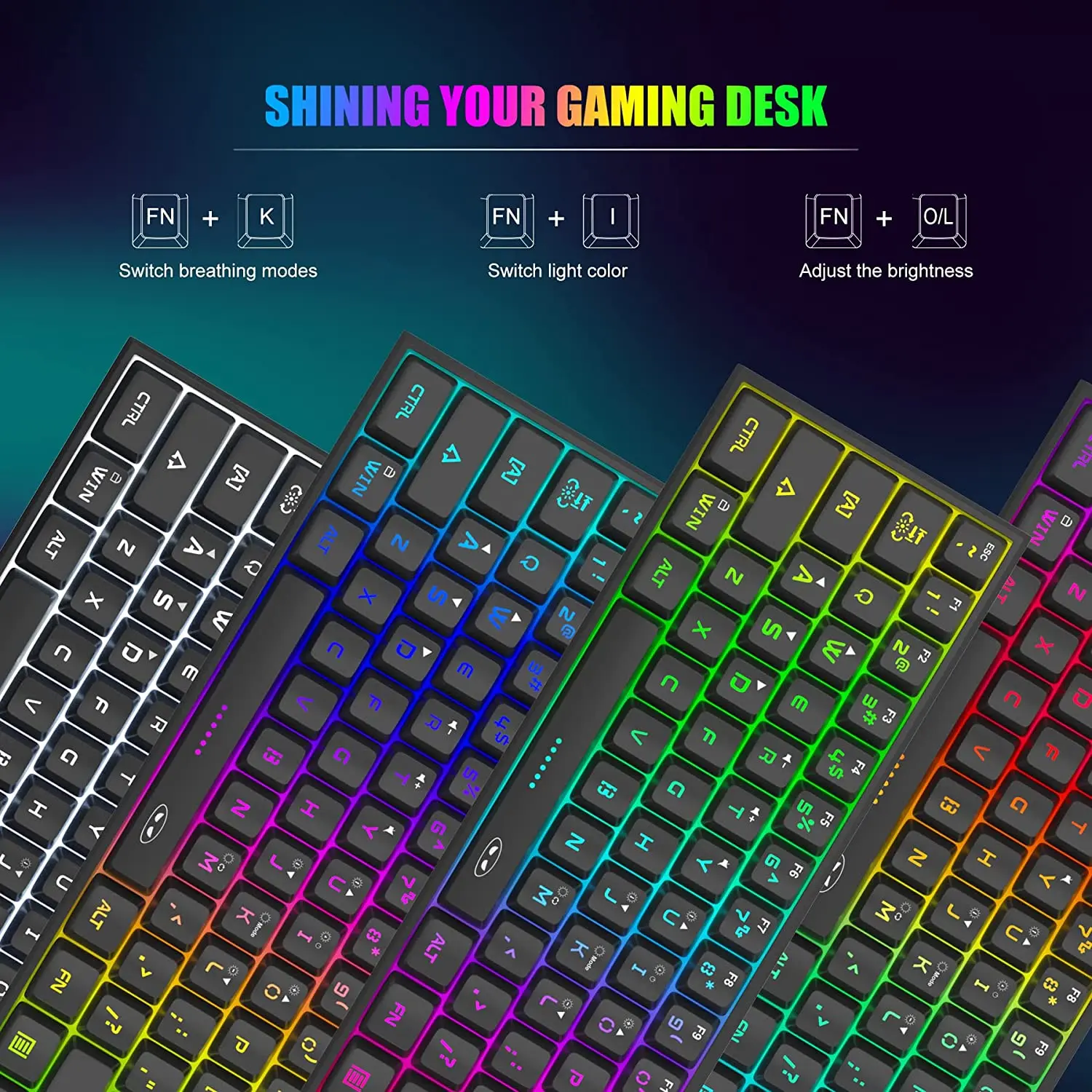 Imagem -03 - Magegee-mini Gaming e Teclado Office Ts91 tipo Keycap Impermeável Wired Rgb Backlit Teclado de Computador Compacto para Windows Mac 60