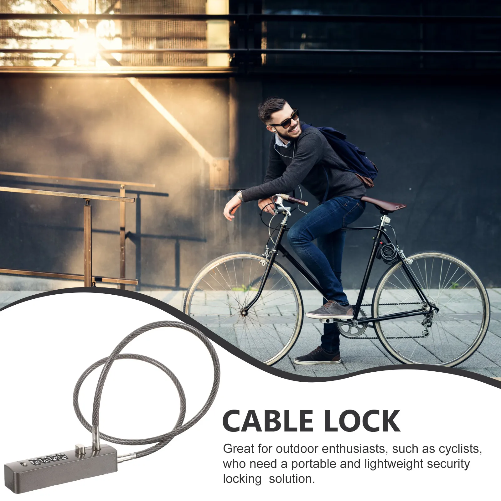 

Adjustable Combination Cable Lock 4- Security Lock For Luggage Bike Locker Freezer Stroller Snowboard Kayak Ski Wire