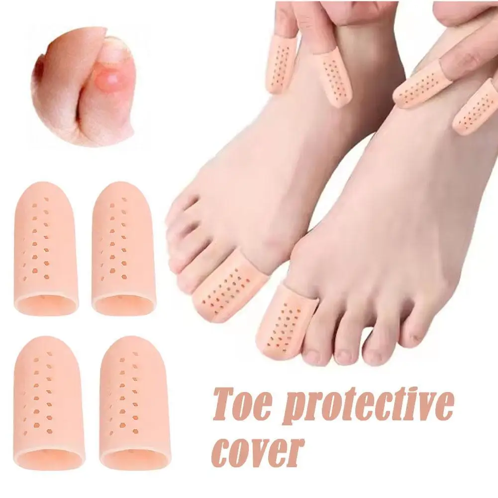 

2PCS Breathable Toe Protectors Sleeve Bunion Pads Cushion Big Toe Guards Silicone Toe Covers For Protection Of Ingrown Toenails