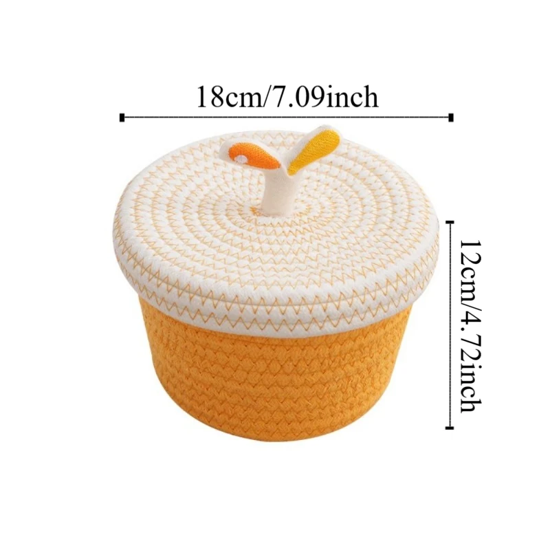 Cotton Rope Woven Storage Basket Ins Style Decorative Desktop Storage Box Large Capacity with Lids Sundries Organizer Kids Toys
