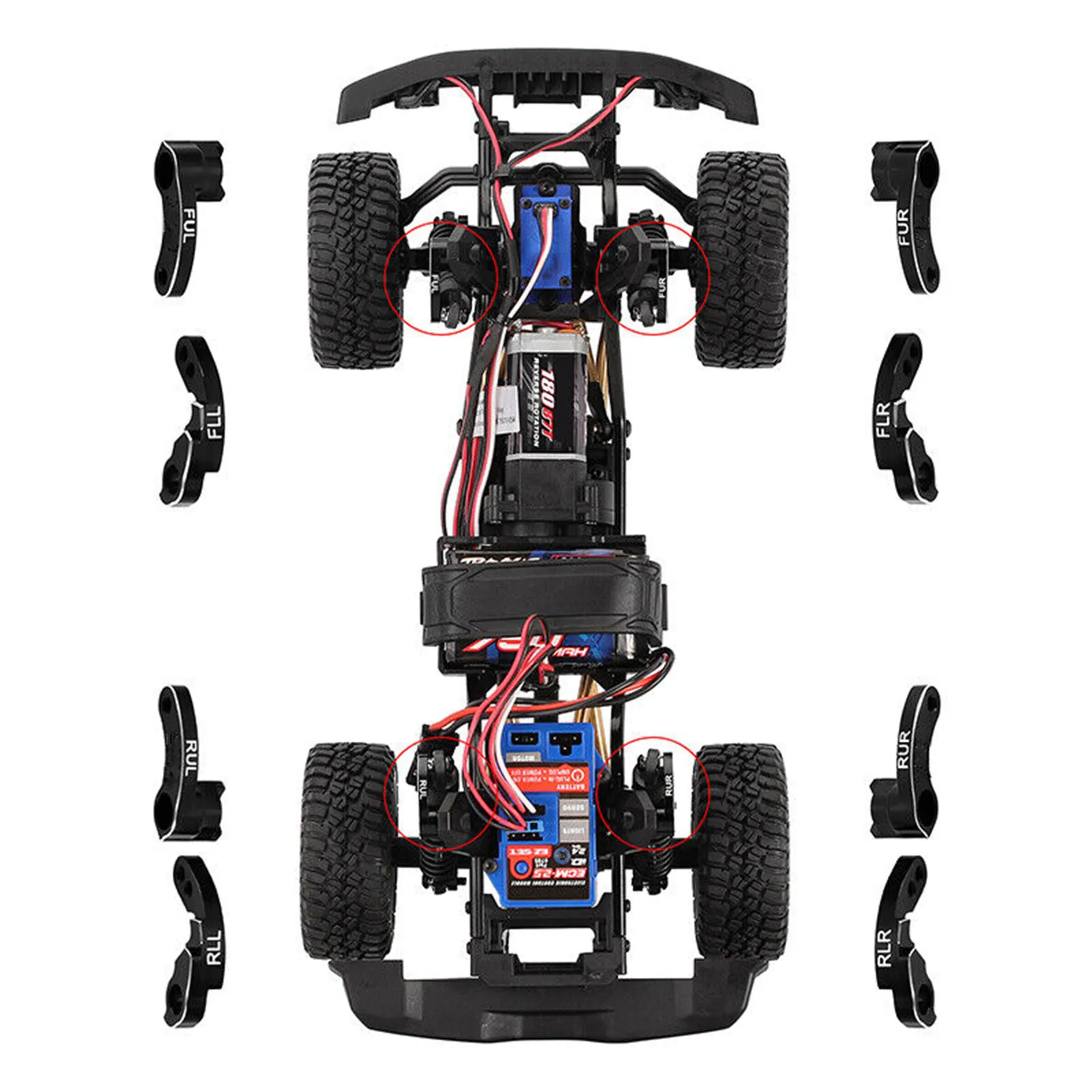 Shock Flex Blade 1 zestaw mocowań amortyzatorów TRX4M przedni i tylny amortyzator zespół podnoszenia do Traxxas TRX4M 1/18 RC akcesoria samochodowe