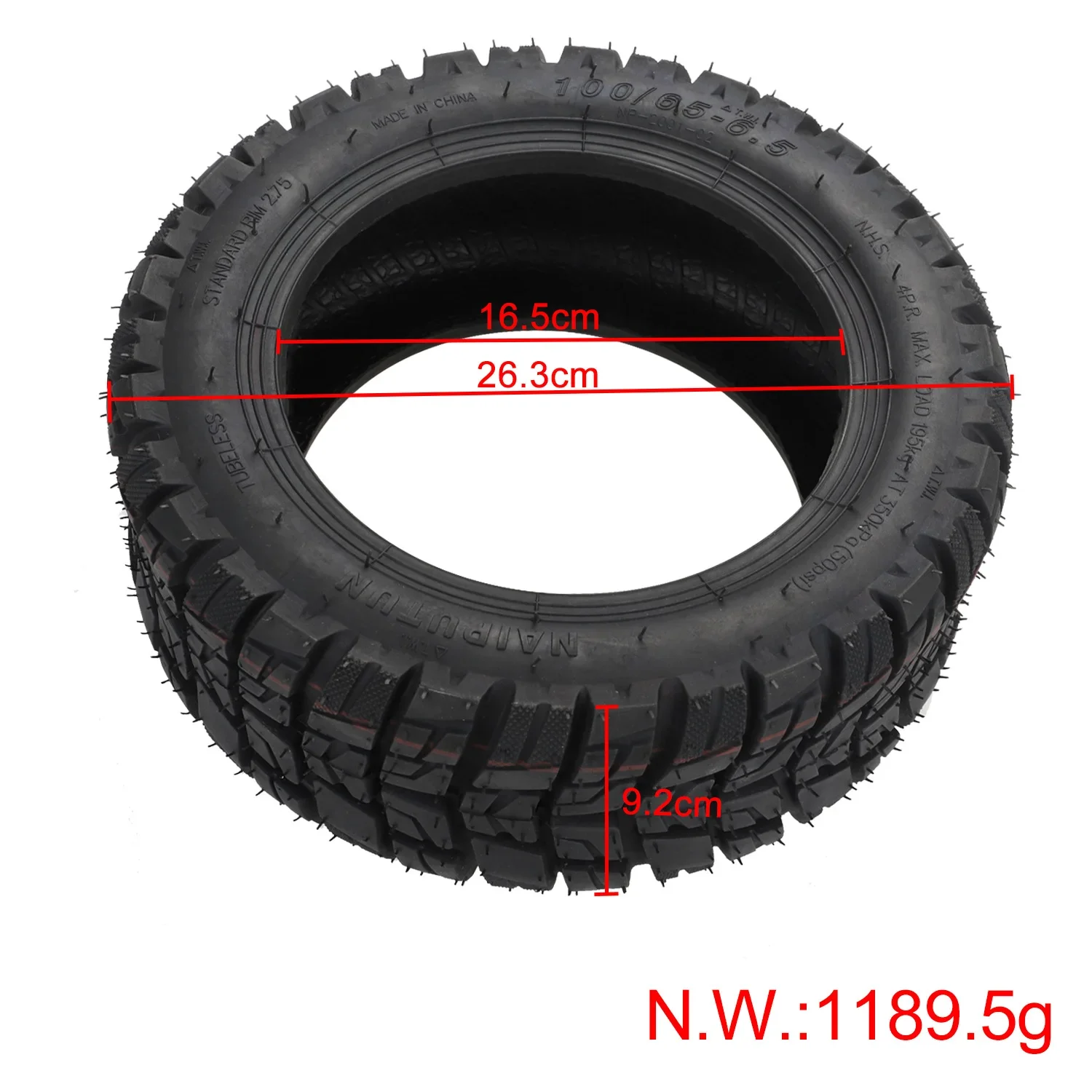 Tire Motorcycle For 100/65-6.5 Thickened Vacuum Tire 11 Inch Electric Scooter Modified with Widened Outer Tire Dualtron Off-road