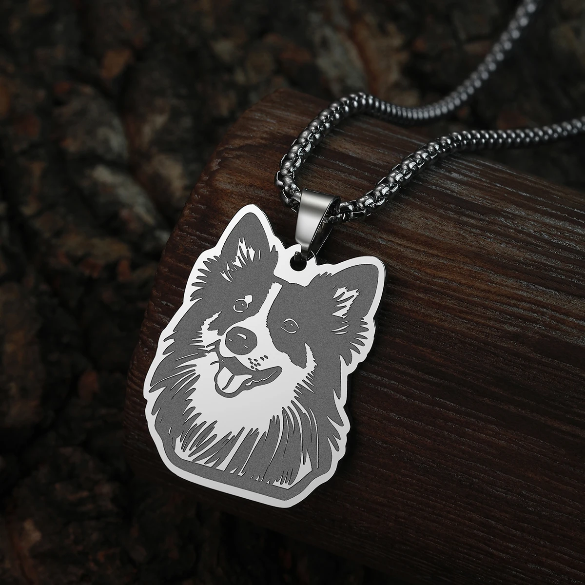 Cute Pet Eutrapelia Shetland Sheepdog Necklace for Women Stainless Steel Chains Thick Keel Choker Unisex Jewelry Free shipping