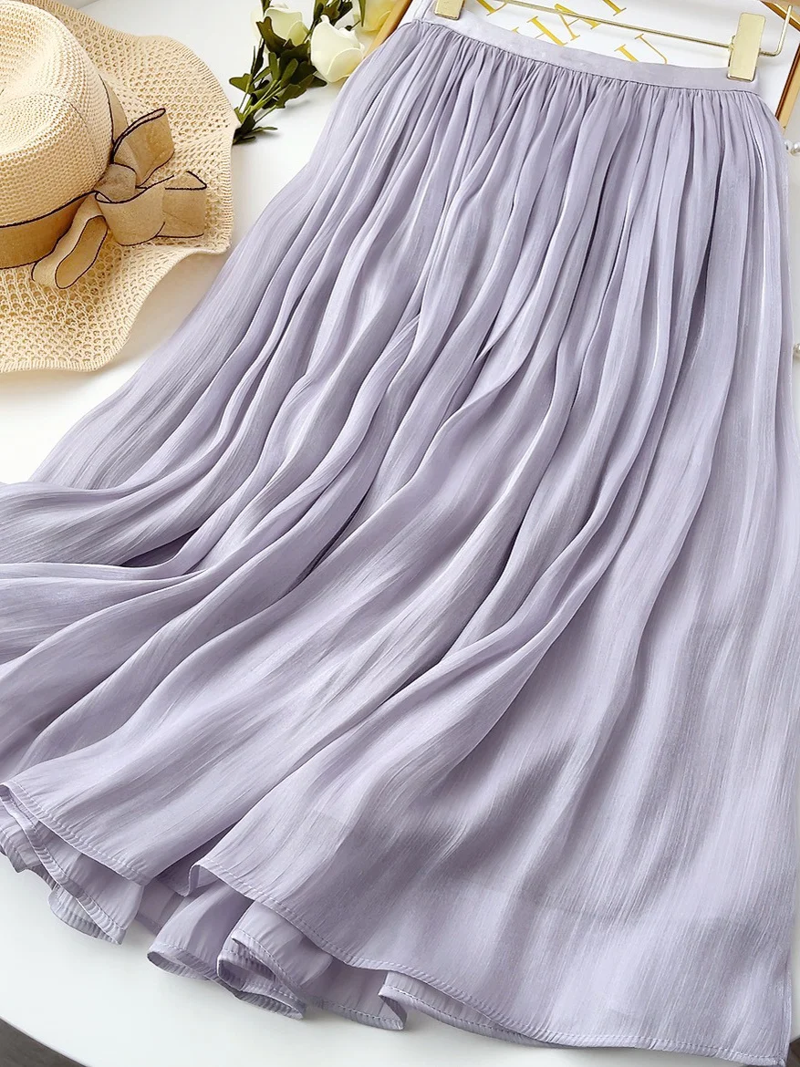 Falda de Cintura Alta para Mujer, Corte A, Ajustada, de Poliéster, con Diseño Decorativo 3D, Modelo Delgado de Verano