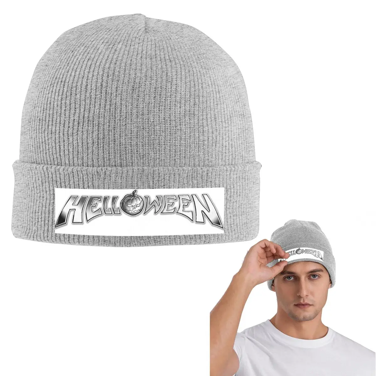 

Helloween рок-группа, теплая вязаная шапка, шляпа в стиле хип-хоп, осенне-зимняя уличная шапка, шапки для взрослых унисекс