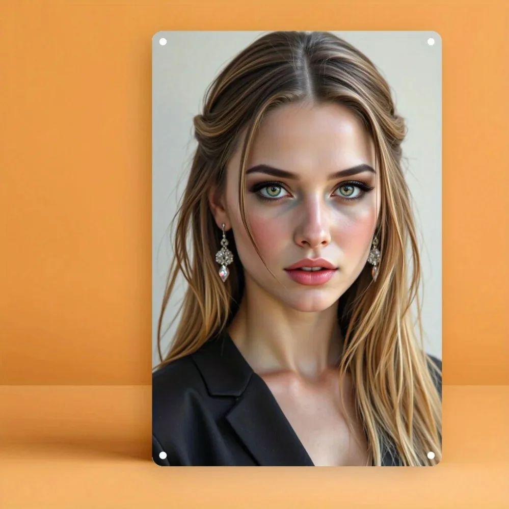 Allegra K أقراط كريستال نسائية جدار الفن 8x12 بوصة أنيقة الألومنيوم ديكور المنزل