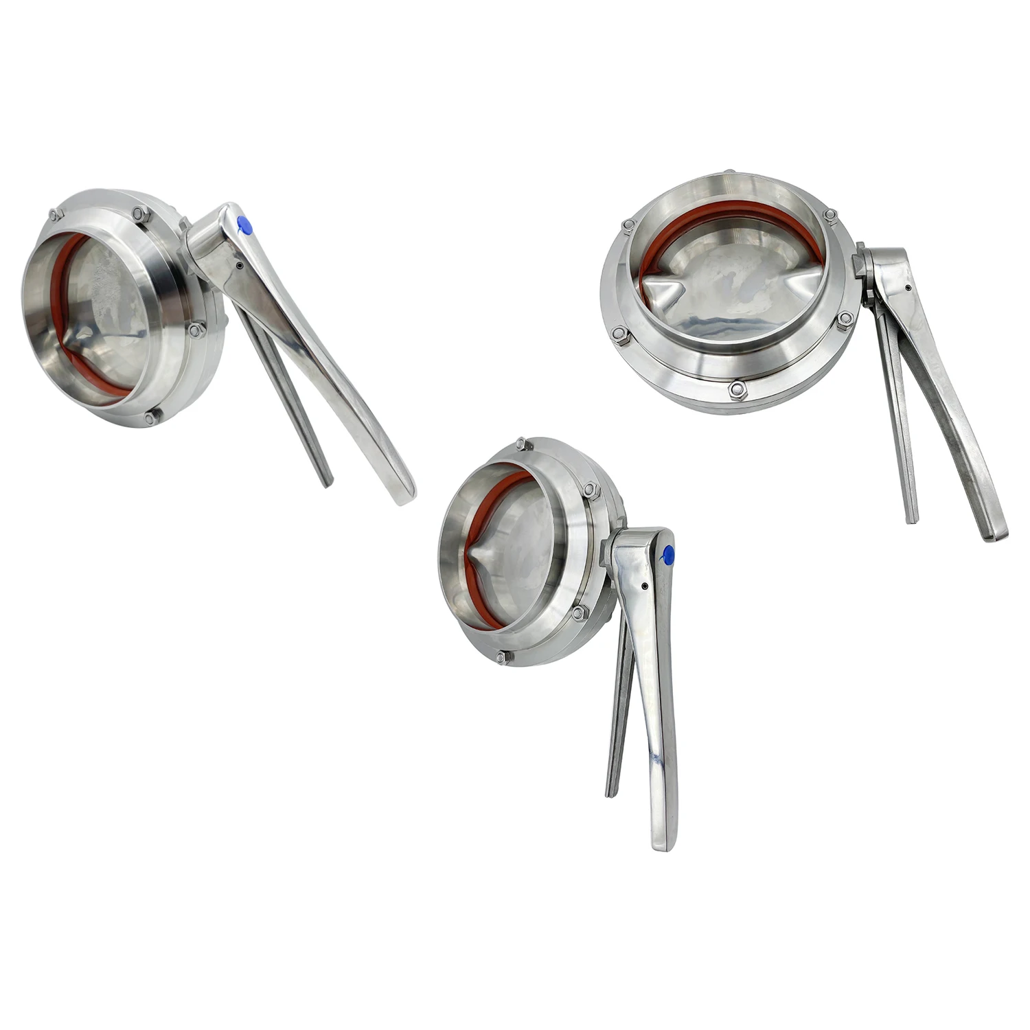 6inch 152.4MM Sanitary Hygienic Stainless Steel SS304 Silicone Seal Manually Butt Welded Butterfly Valves with SS Gripper Handle