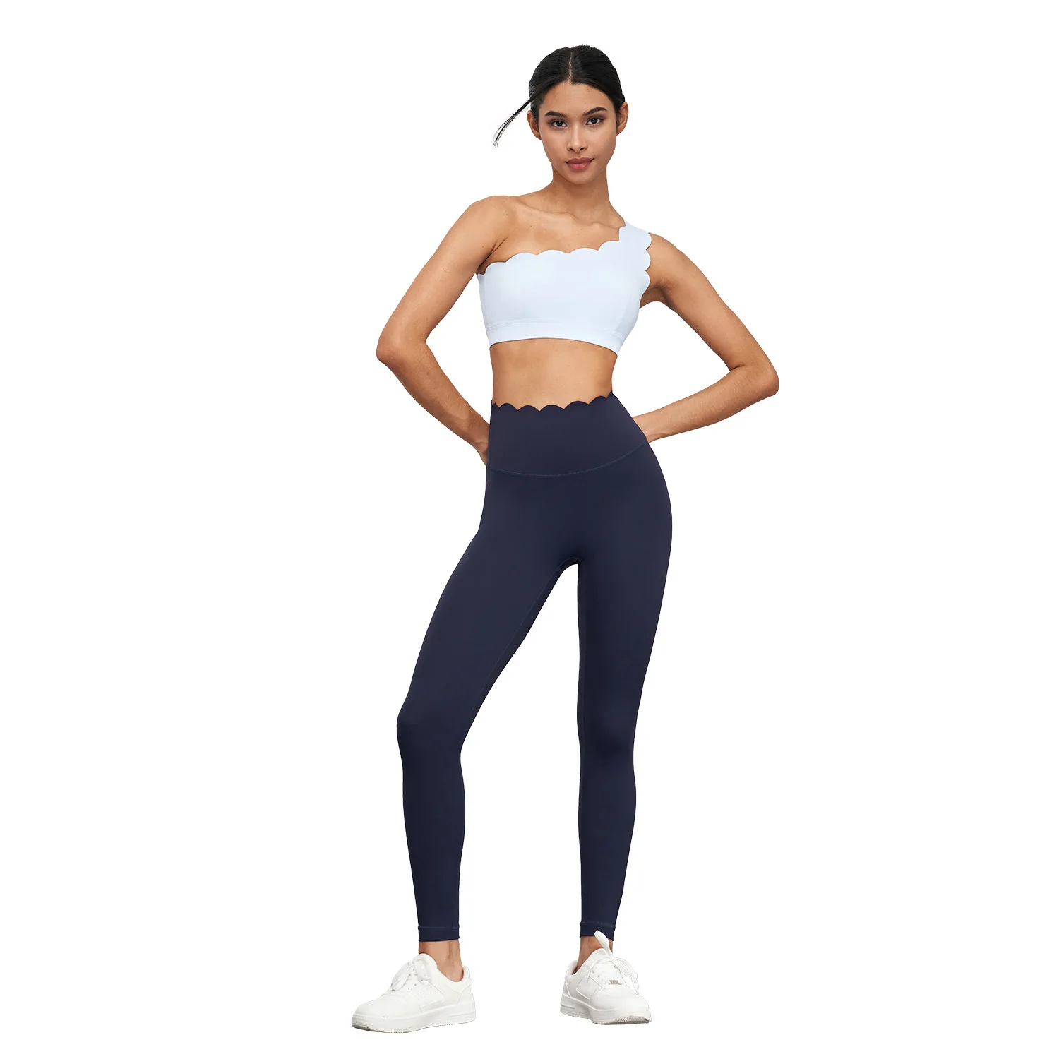 Pantalones deportivos de temperamento para mujer, triángulo antivergüenza, pantalones ajustados de cintura alta, levantamiento de cadera Honey Peach P