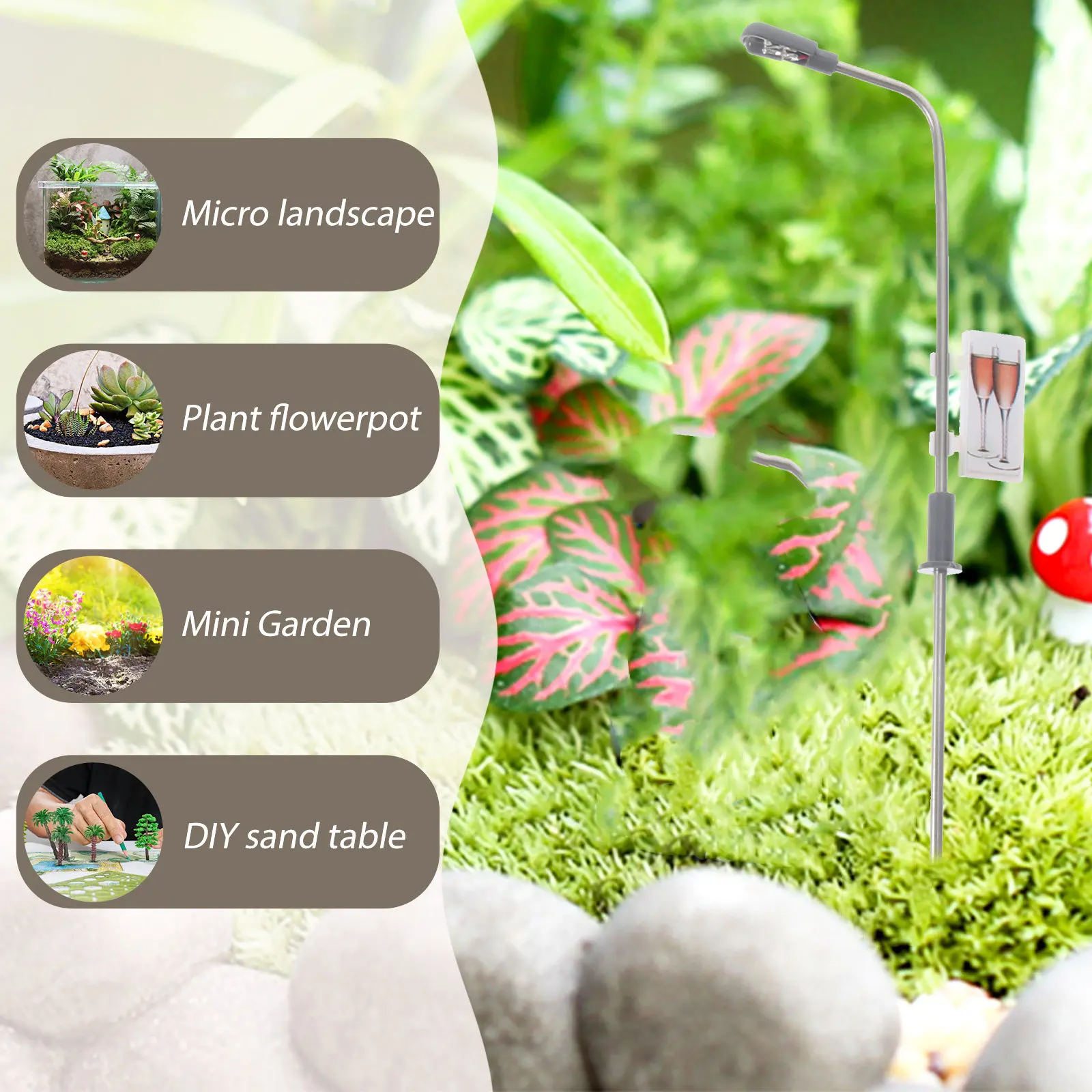 

4Pcs Mini Street Lights Models Colors Realistic Miniature Street Lamp Decorations for Sand Table Landscape Light Craft