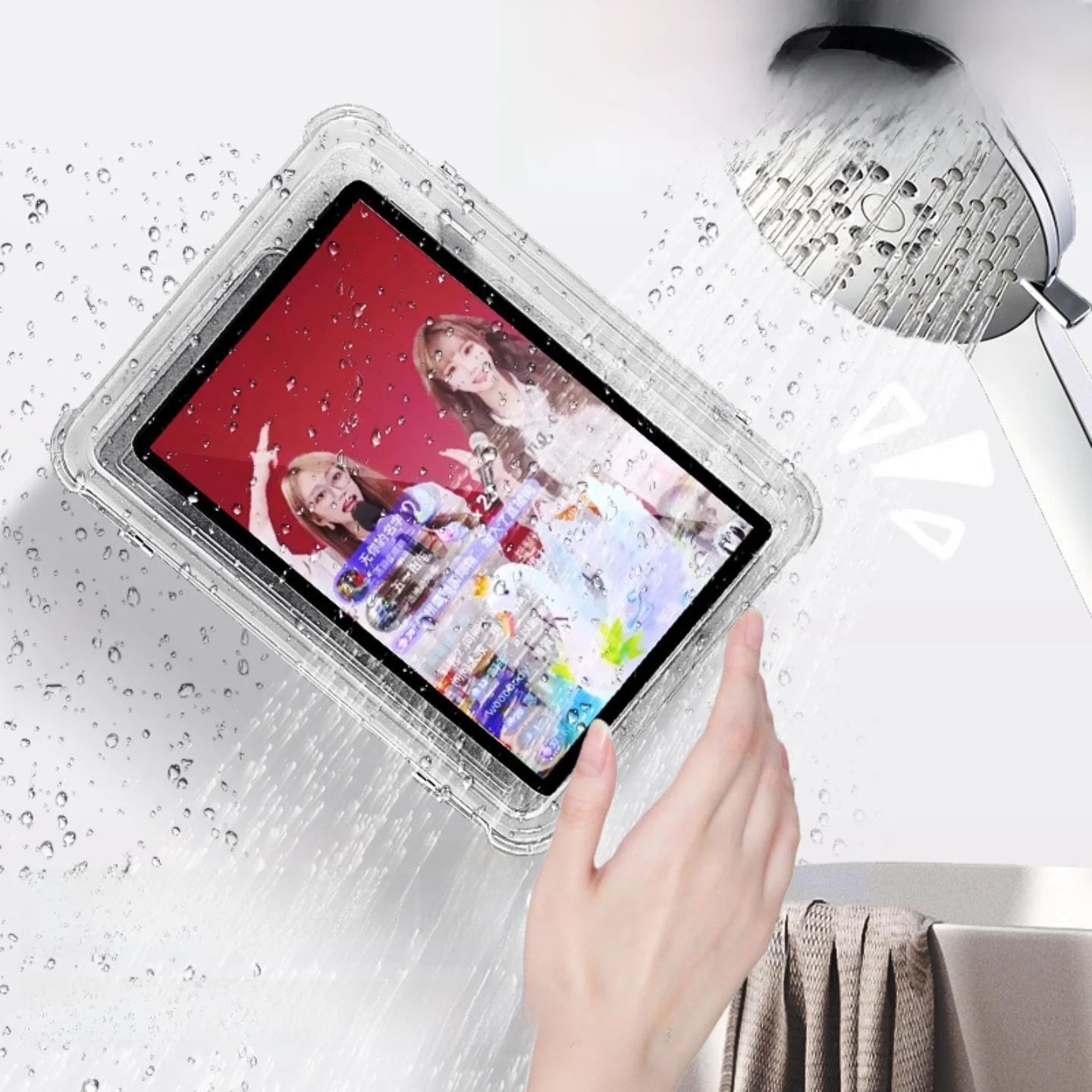 多機能浴室用ipad防水ケース回転式携帯電話収納ボックス壁掛けドラマ鑑賞必須タブレットスタンド