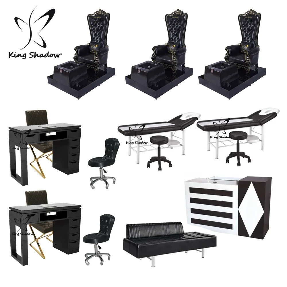 Full Set Nail Salon Furniture Manicure Table Pedicure Chair Luxury Salon Furniture