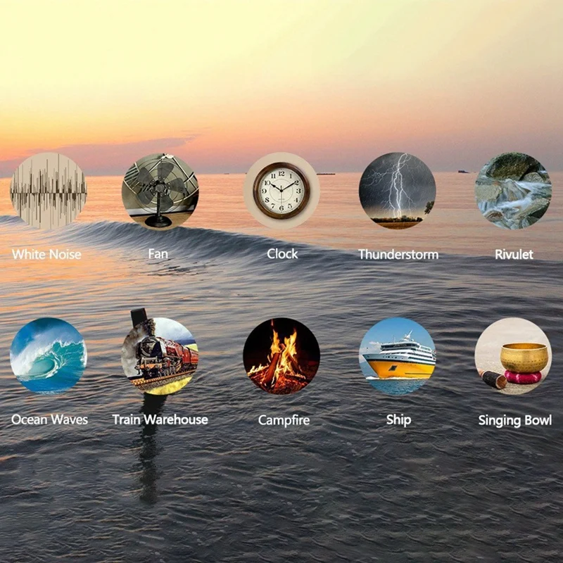 آلة الضوضاء البيضاء للأطفال، قابلة لإعادة الشحن عبر USB، آلة صوت إيقاف التشغيل، مهديء للنوم، مراقبة نوم الطفل، متينة