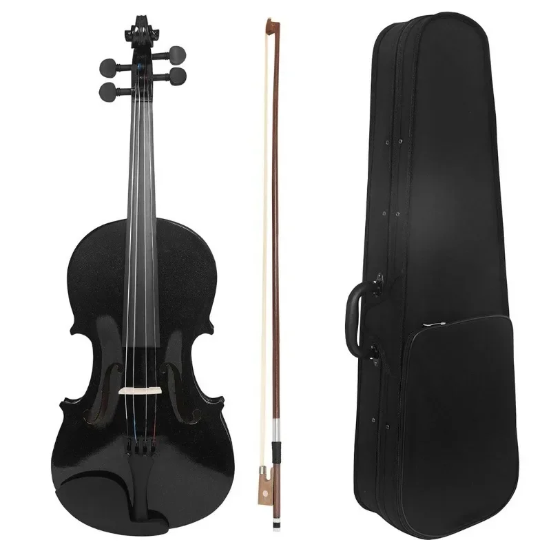 4/ 4 Acoustic Violin Bow, and Rosin. Black in Color. Ideal for Both Professional Violinists and Passionate Music Lovers.