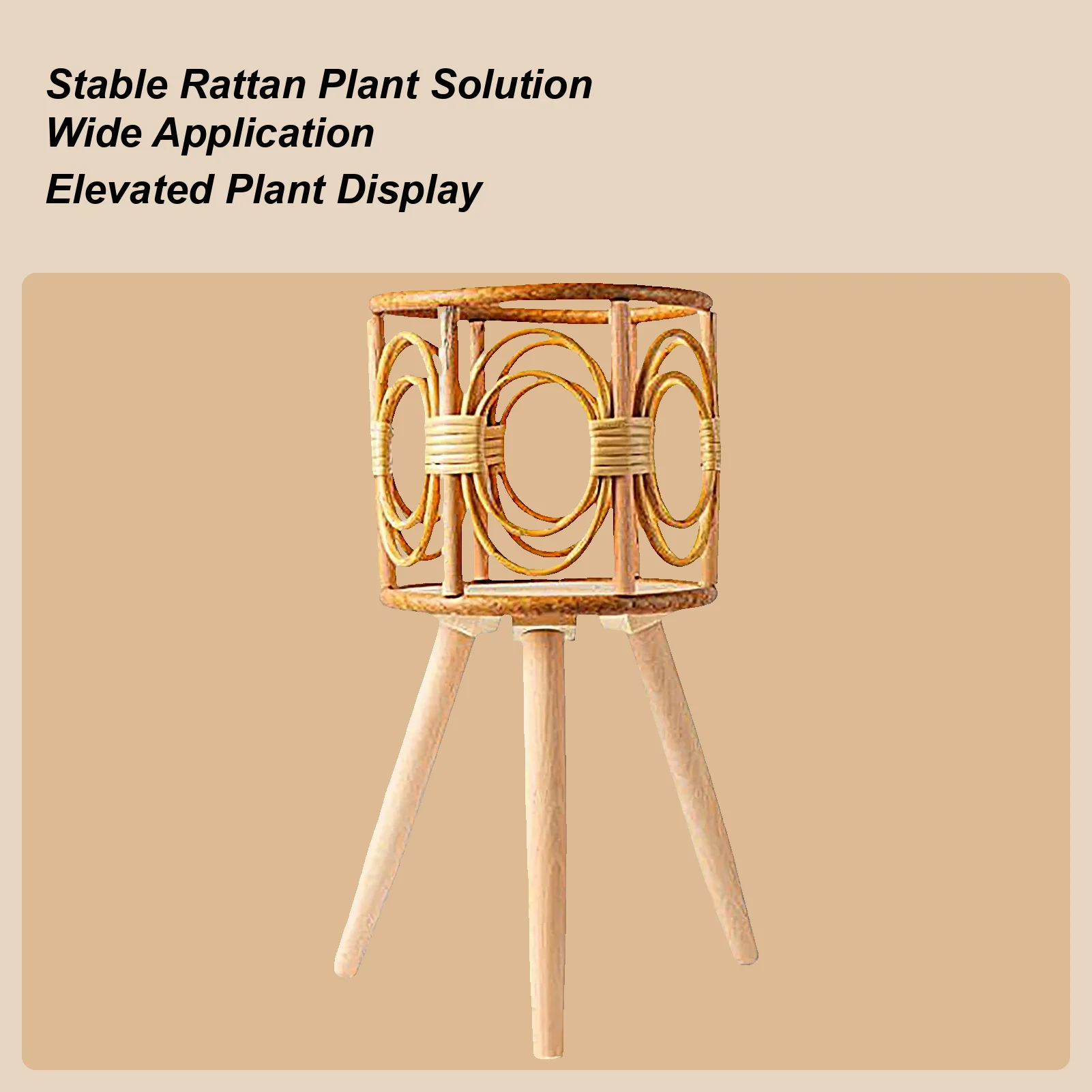 

Rattan Plant Stand Woven Flowers Pot Holder Stool With Legs Boho Display Rack Plant Shelf For Succulents Indoor Outdoor Balcony