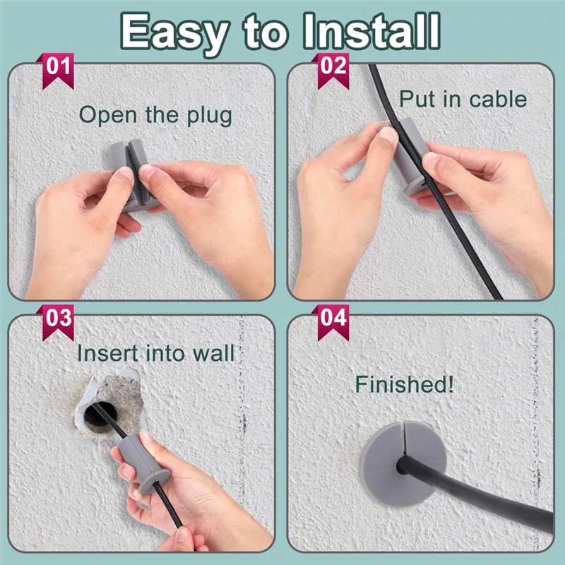 

2025 Trend 4PCS Wall Grommets For Starlink Cable, For Streaming Organizing Protecting Cords, For 1Inch Hole Routing Kit Durable