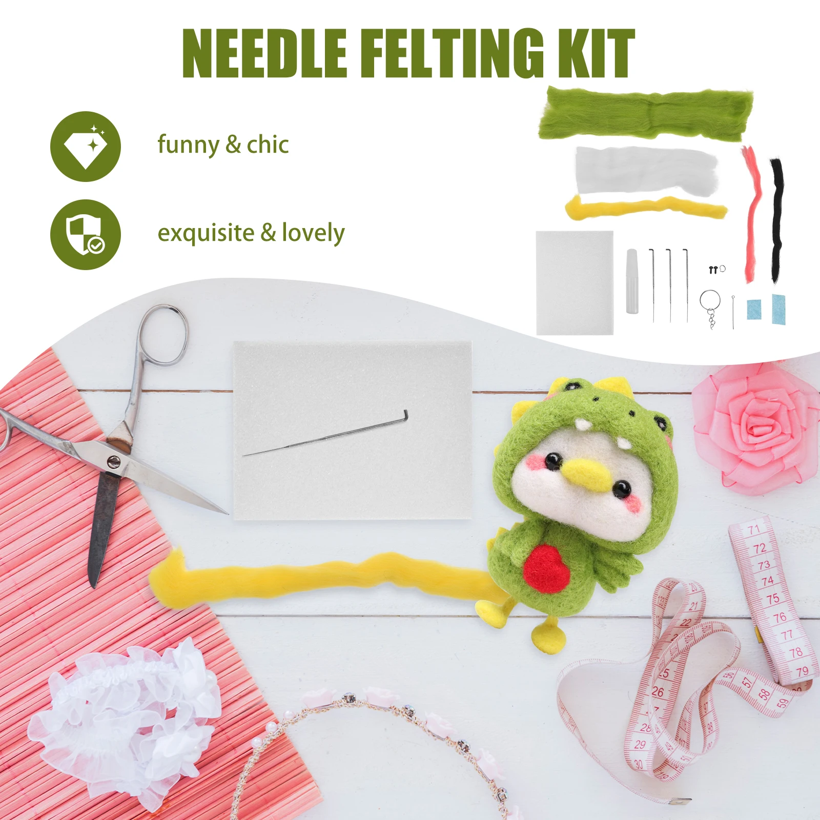 

1Set Convenient Needle Felting Set Healthy Safe Materials Stimulate Creativity Ideal for Handmade Projects Felting Kit Box