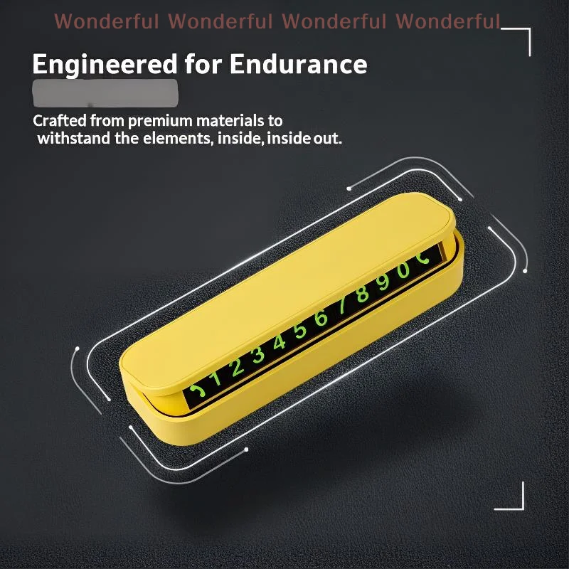 Temporary Car Parking Phone Number Plate Hidden 6 Digit Telephone Card Board for Vehicle Dashboard Contact Display