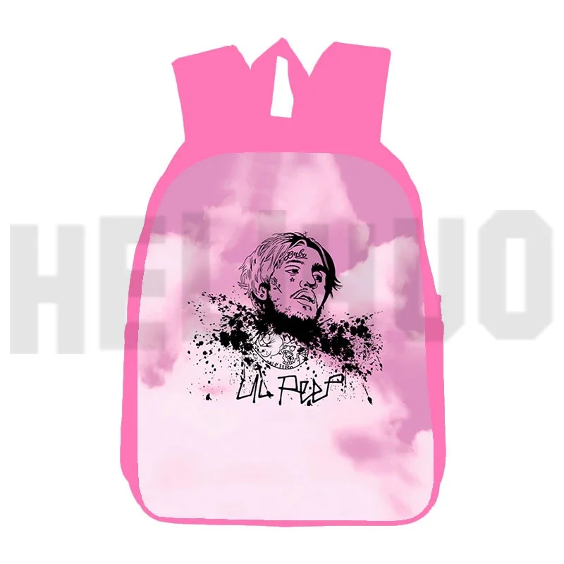 3D Women Lil Peep Backpacks Kids Bookbag Rapper Lil Peep Rucksack Kindergarten 12/16 Inch Quality Nylon Girls Cartoon School Bag