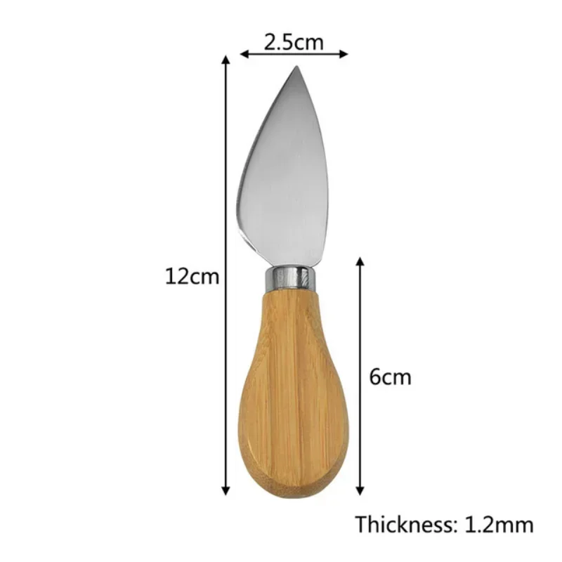 1Pcs Steel Stainless Cheese Knives with Bamboo Wood Handle Cheese Slicer Cheese Cutter Kitchen Baking Tool