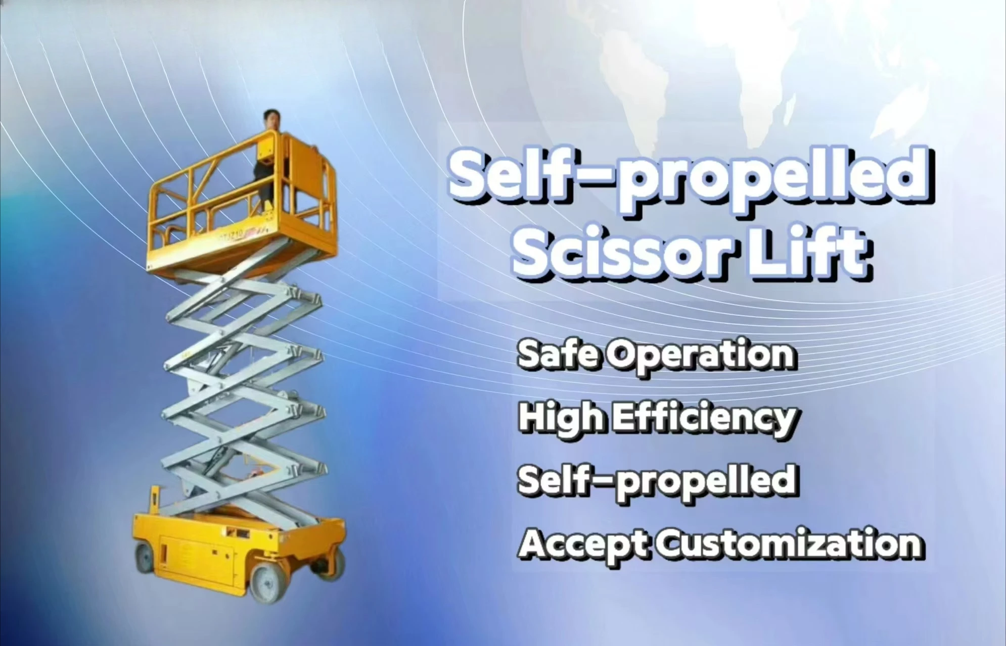 رافعة مقصية كهربائية ذاتية الدفع رافعة سقالات أوتوماتيكية هيدروليكية