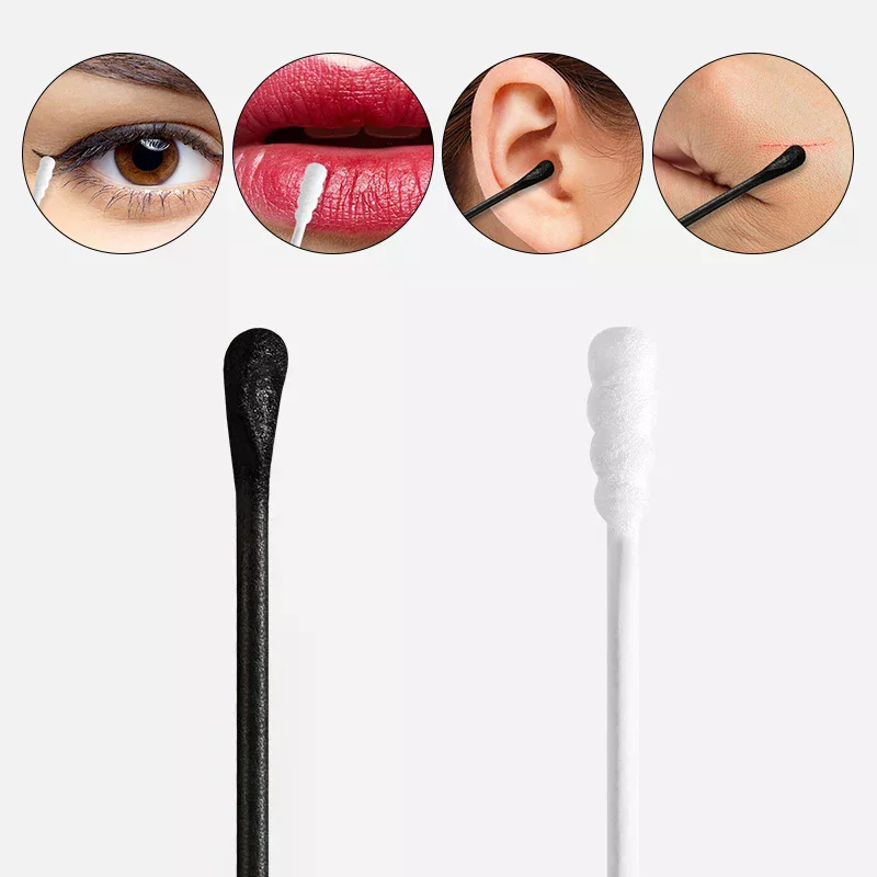 100Pcs/Box 2-in-1 Ear Digging Spoon Double Ended Cotton Stic