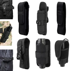 Tactical Molle Flashlight Holster Pouch Protable LED Torch Cover Case EDC Tool Holder Pocket For Outdoor Hunting Camping