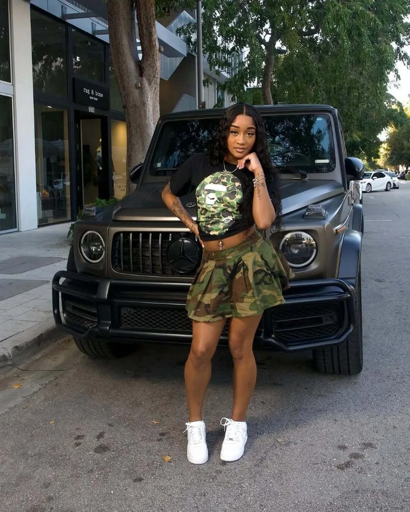 

KEXU New Summer Fashion Women's Sexy Trendy Streetwear Camouflage Mini Skirt